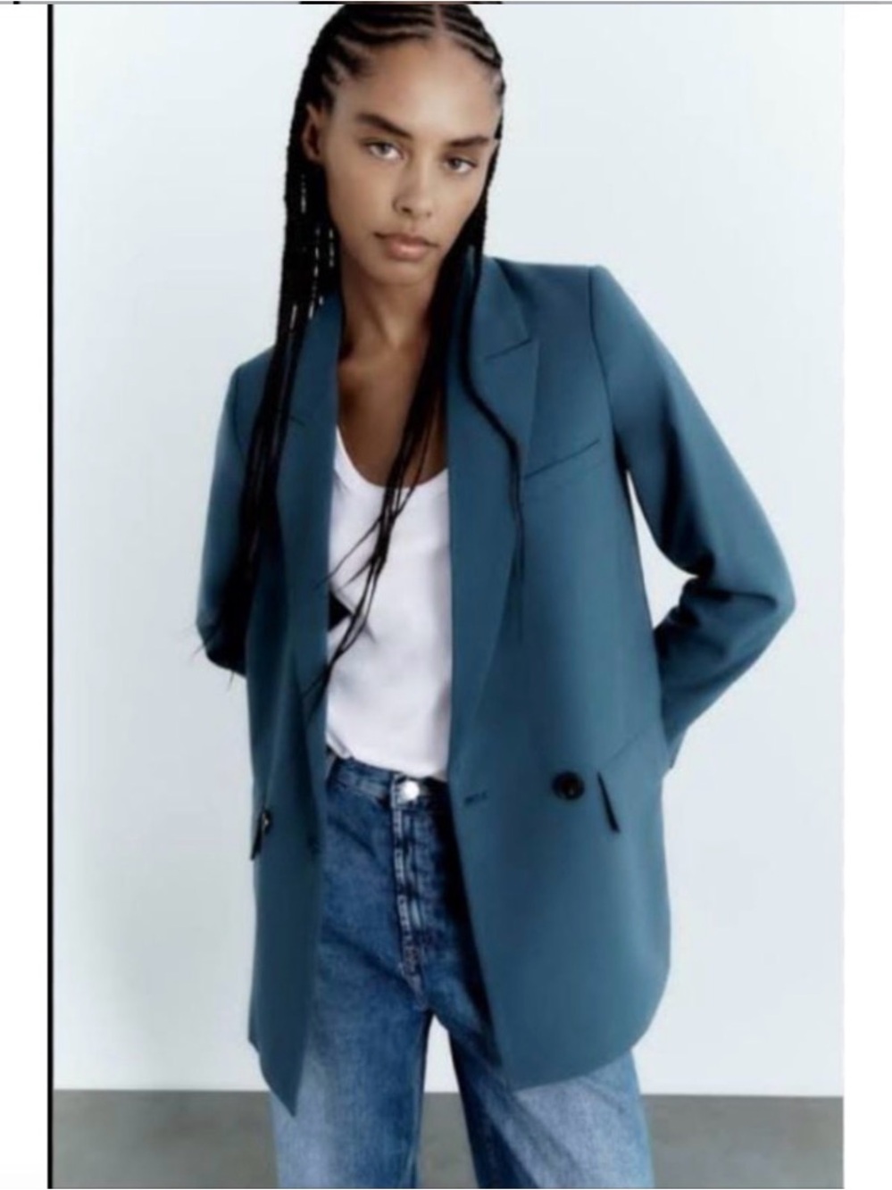 Zara oversized blue blazer